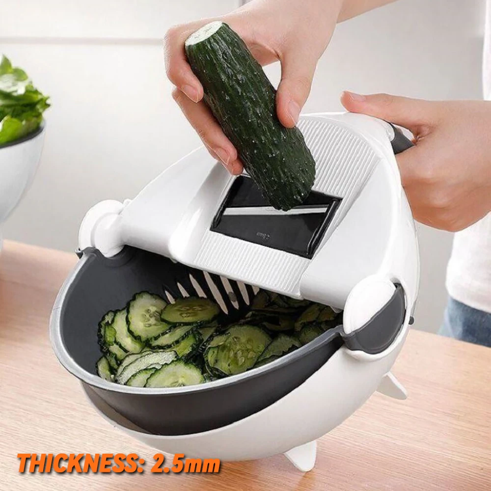 vegetables cutter with drain basket / 6 In 1 Multifunctional Grater Silk Strip Grater Corrugated Slicer Potato Masher Manual Drain Basket